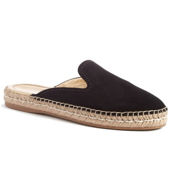 black espadrille mules